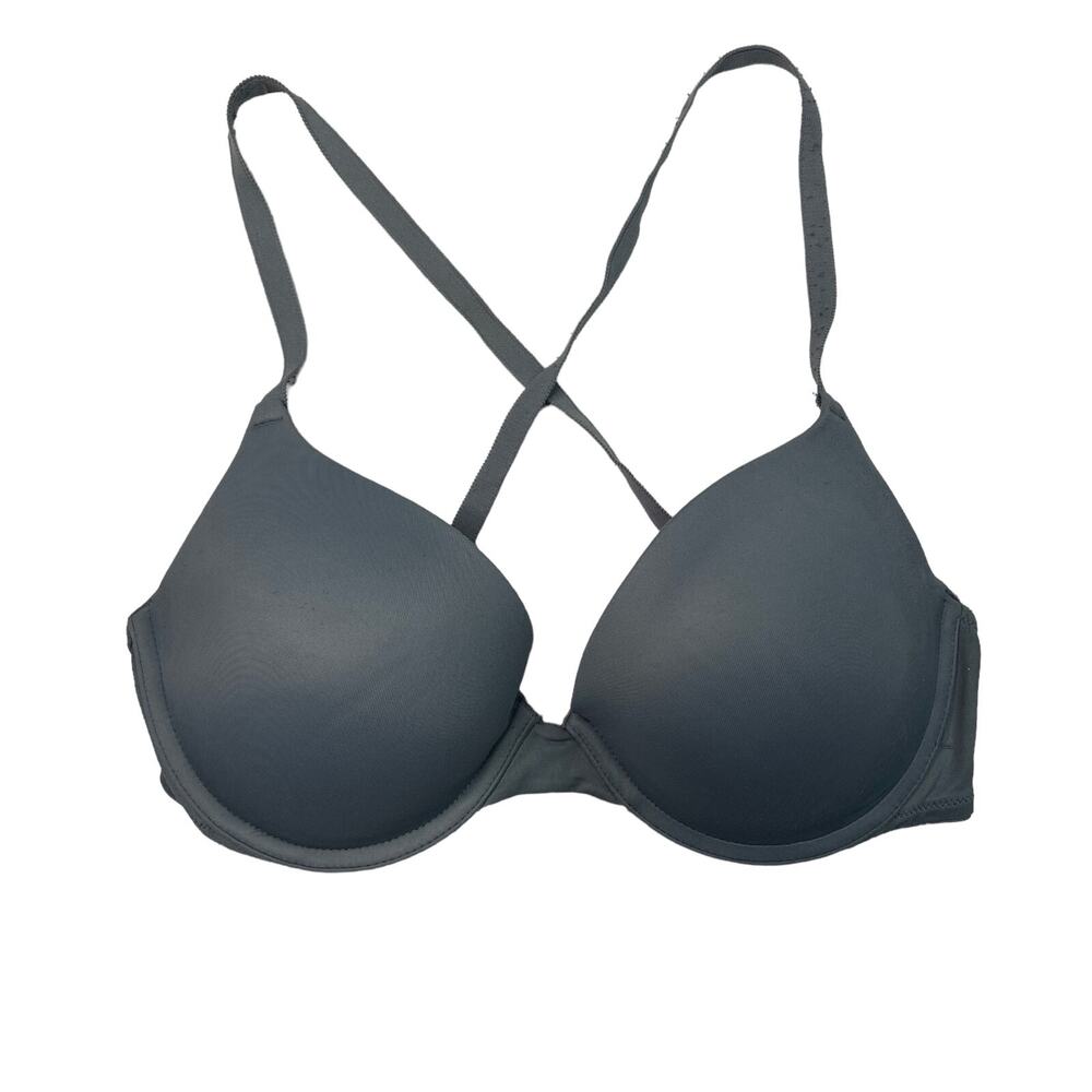 PINK Victorias Secret Wear Everywhere Push Up Convertible Bra Gray 34D